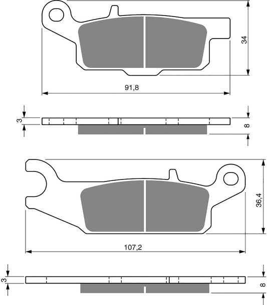 Goldfren Brake Pads K5-253, FA444, VD278/2, SBS849, FDB2230