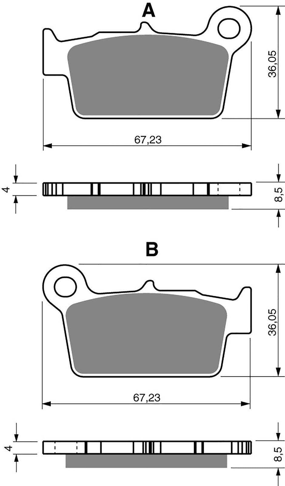 Goldfren Brake Pads AD346,FA367/2 as fitted to Beta RR(8.50mm Thick)