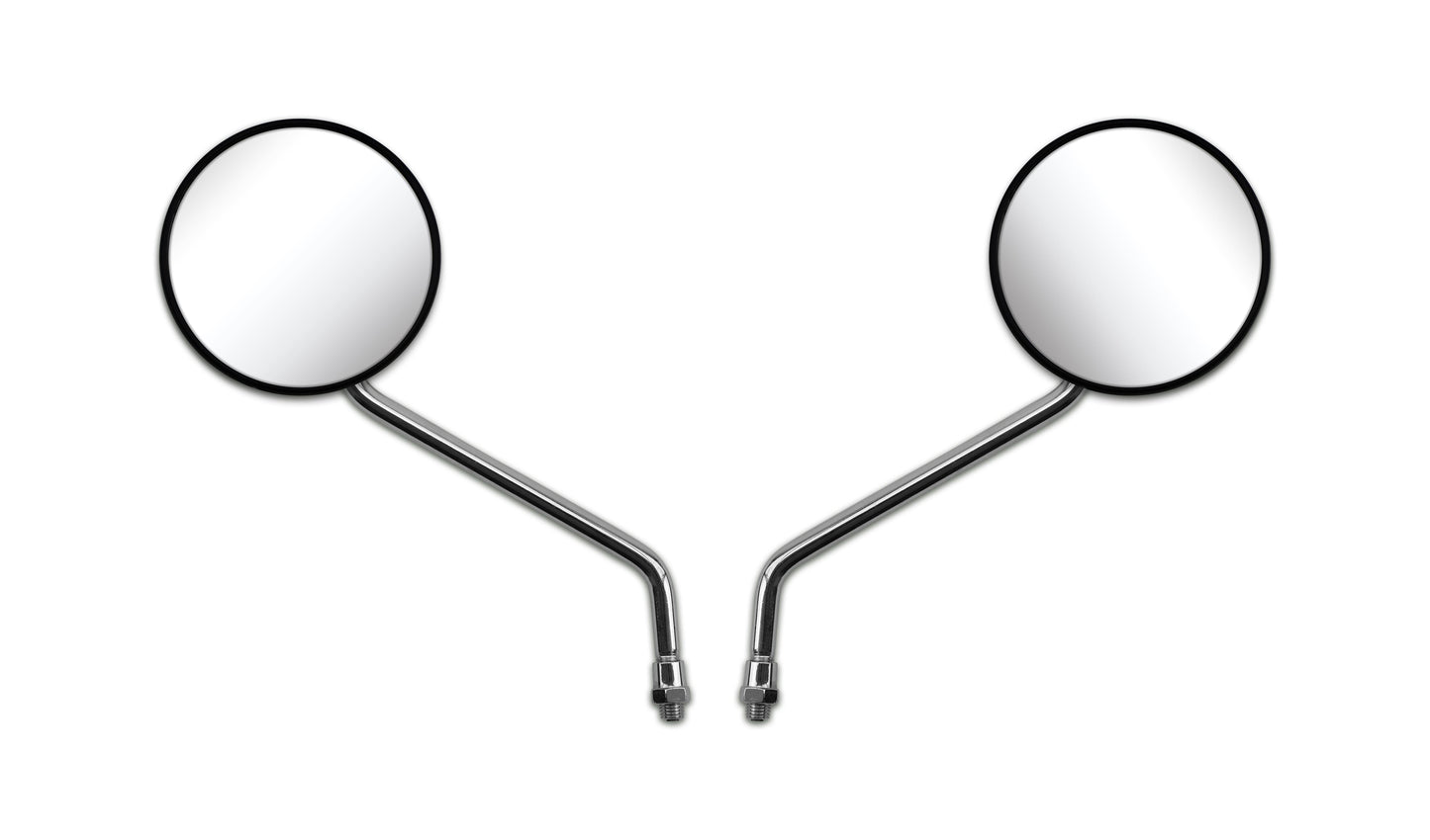 Mirrors Left & Right 10mm Black Round Yamaha Thread