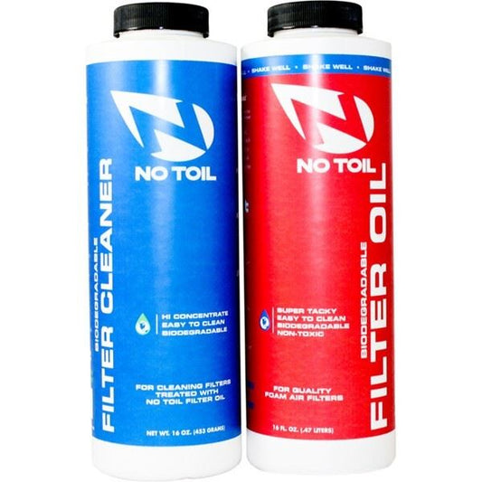 NO TOIL AIR FILTER TWIN PACK OIL CLEANER FOAM KIT MOTOCROSS MX OFF ROAD BIKE BIO
