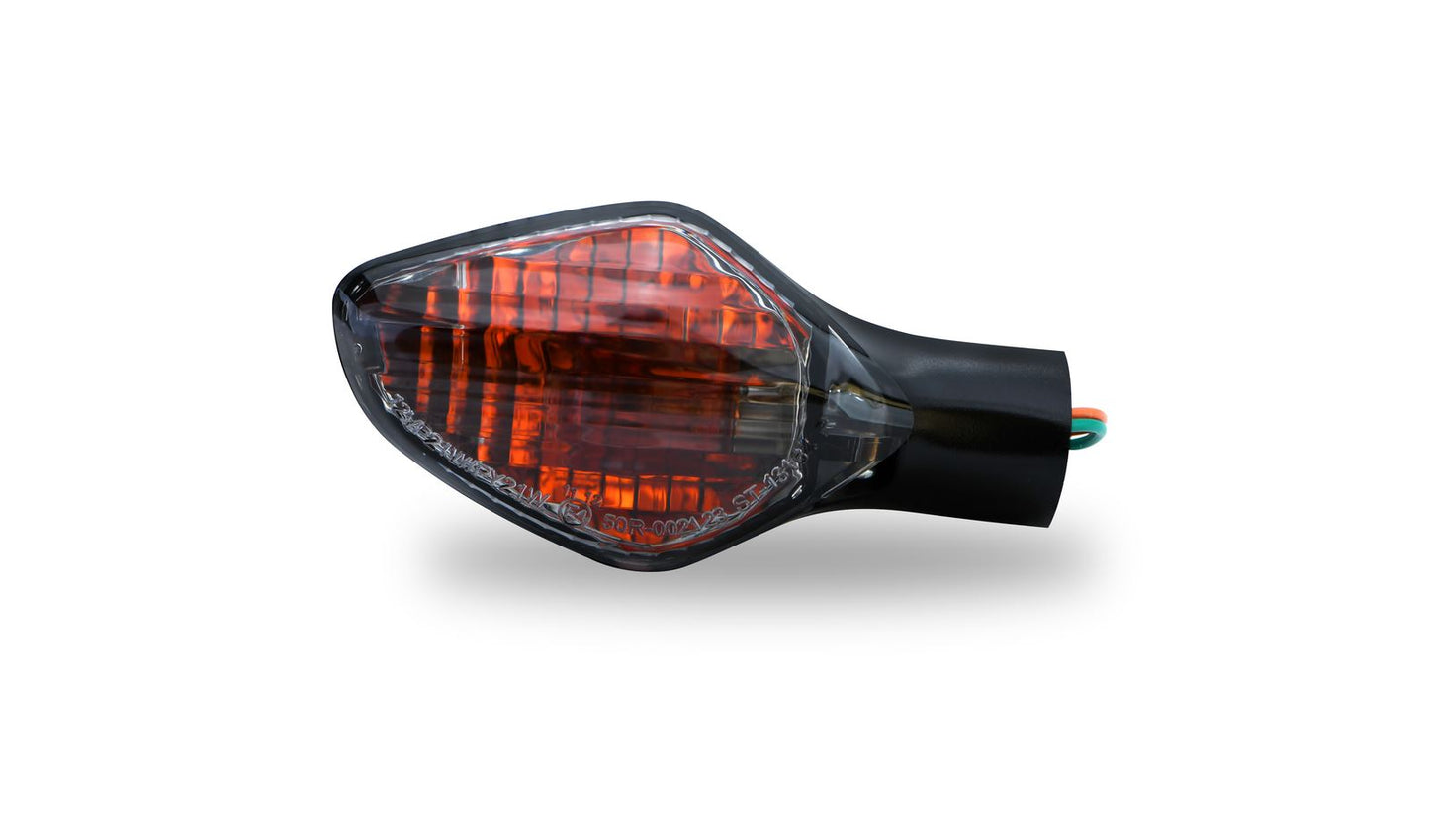 Indicator Honda NC700S 2012-2014, NC700X 2012-2014 (US 2015-2017), NC750S 2014-2019, NC750X 2014-2020 Rear Left supplied with Amber Lens & bulb & Smoked Lens, Wire Length 36cm with connector. OE Ref's 33650-MGS-D11, D31, D32, 33650-MKA-D82