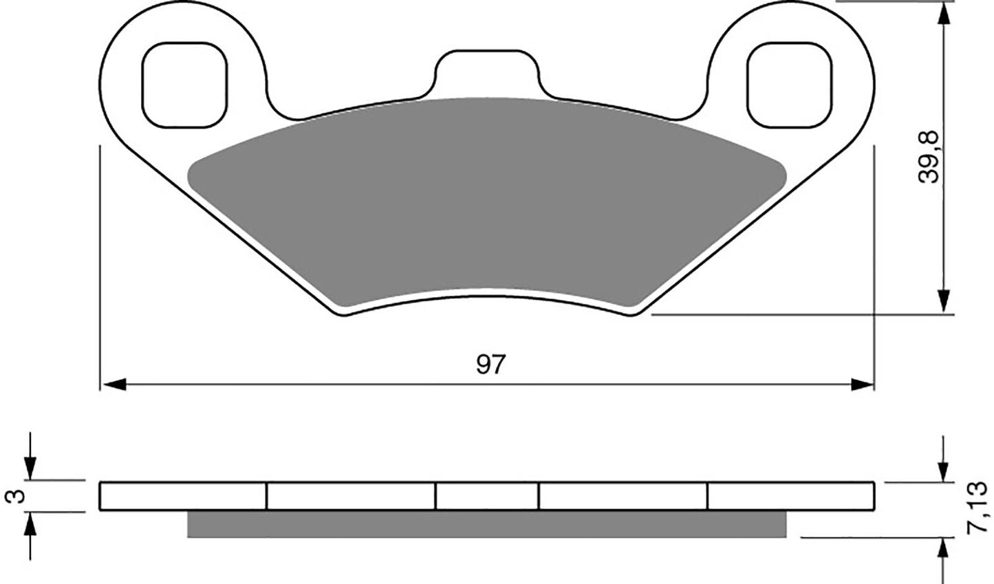 Goldfren Brake Pads S33-280 as fitted to Polaris similar pad to 320149