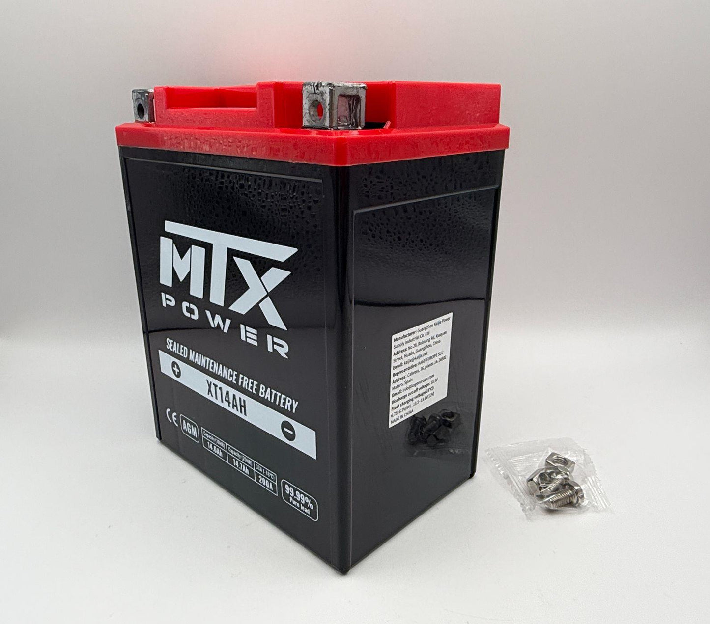 MTX Power Battery XT14AH Sealed 12v 14.0AH CCA:200 L:135mm H:166mm W:90mm CB14-B2, CTX14AH-BS, CB14-A2, USX14AH