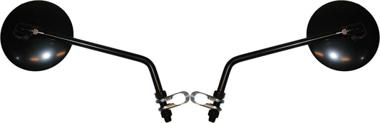 Mirror 10mm Black Round Left or Right Clamp-on (Pair)