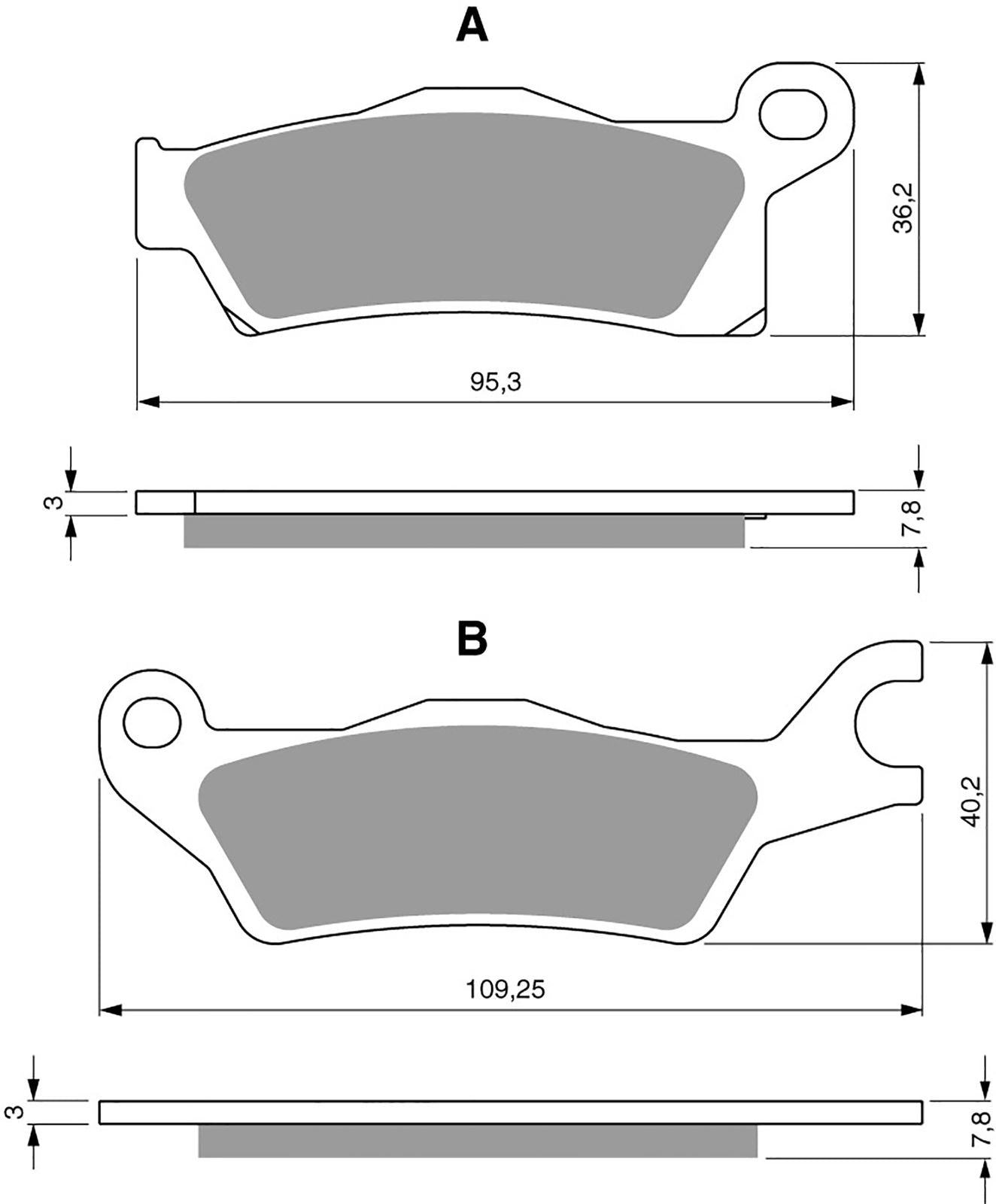 Goldfren Brake Pads AD309, FA618 as fitted to Can Ams