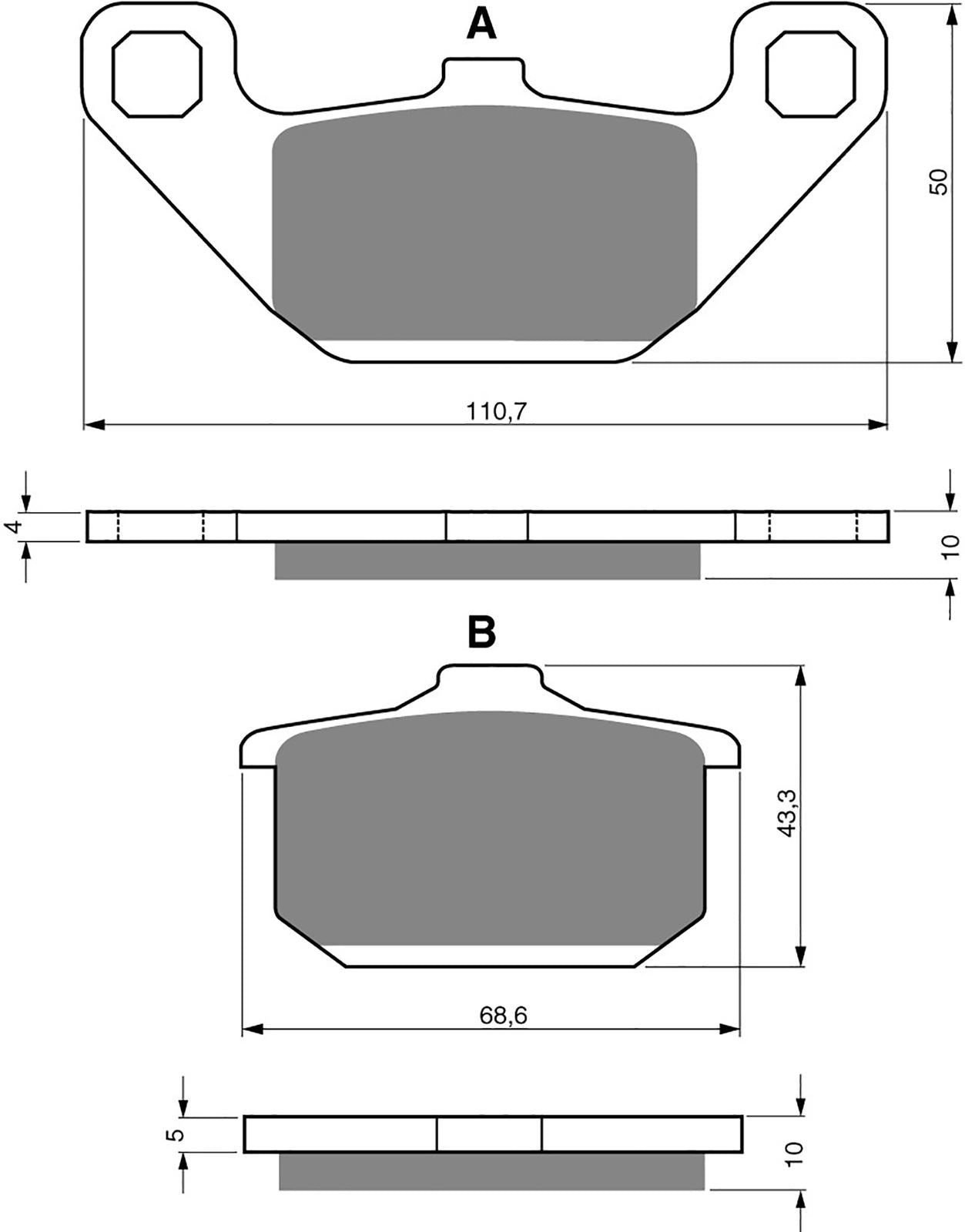 Goldfren Brake Pads S33-037, VD426, FA85, FDB339, R, SBS557