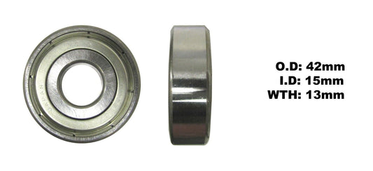 Bearing Koyo 6302ZZ(I.D 15mm x O.D 42mm x W 13mm)