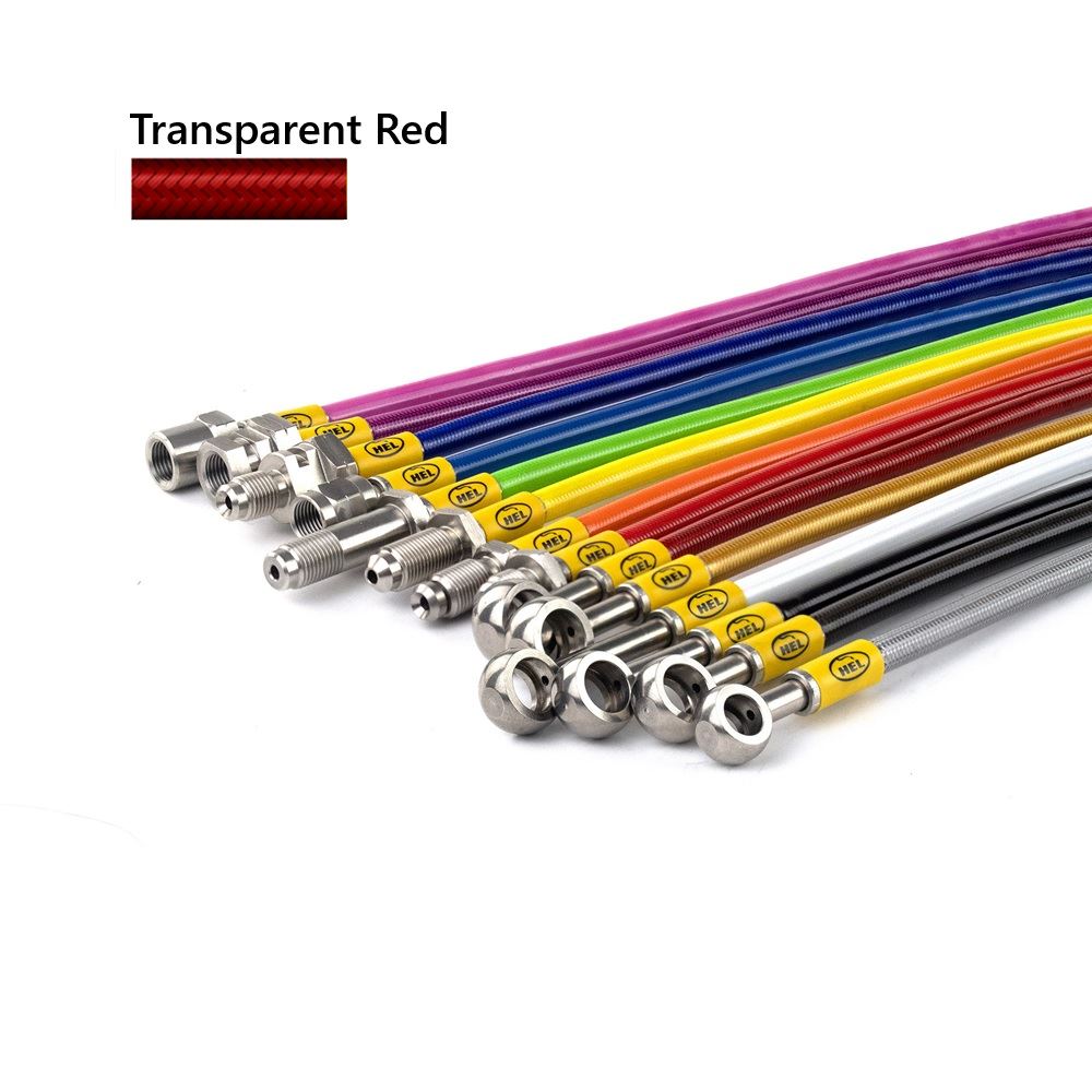Clear RED Hel Clutch Braided Hose Line For Kawasaki GPX750R F1 - F3 1987-1991