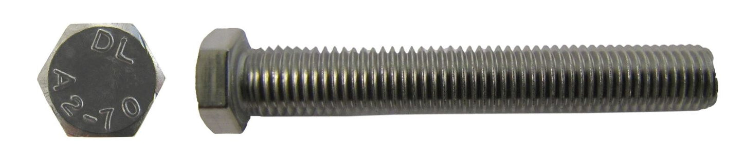 Bolts Hexagon Stainless Steel 10mm x 55mm (1.25mm Pitch) Per 20