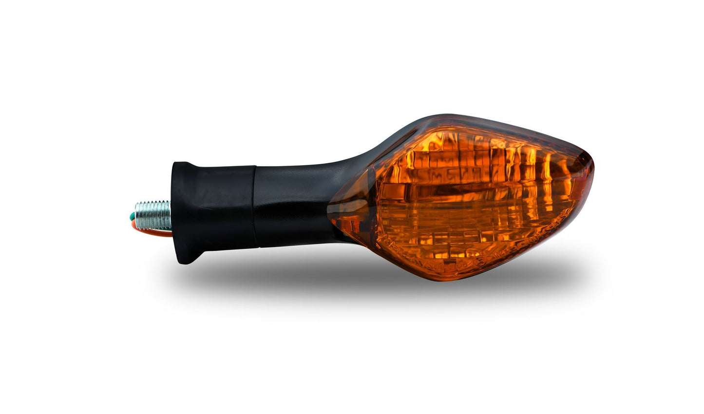 Indicator Honda CRF250L 2013-2019 Front Left (Amber Lens) Wire Length 13mm with connector. OE Ref. 33450-KZZ-901, 33450-KZZ-D21, 33450-D22