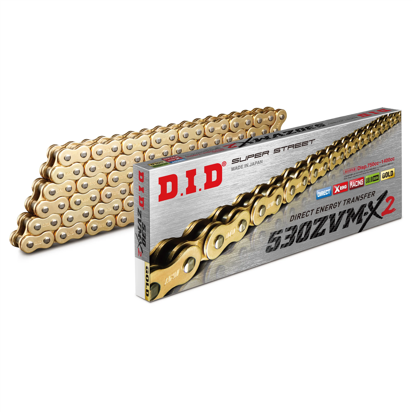 Chain DID 530ZVM-122 X-Ring Heavy Duty(Gold)