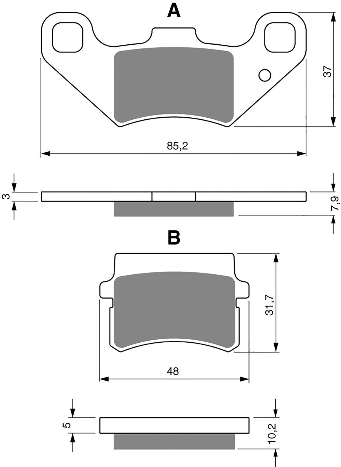 Goldfren Brake Pads Brake Pads K1-288,FA416 PGO & Quadzilla Bugrider