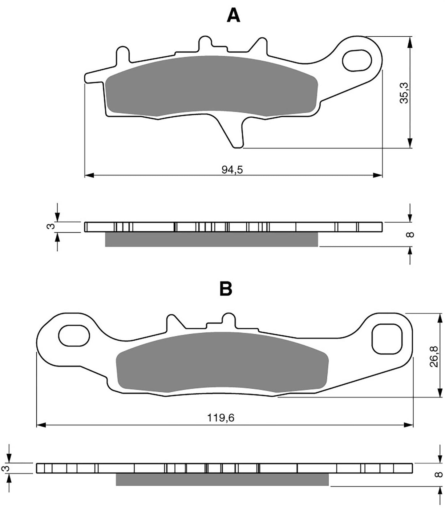 Goldfren Brake Pads Brake Pads K1-245,FA342