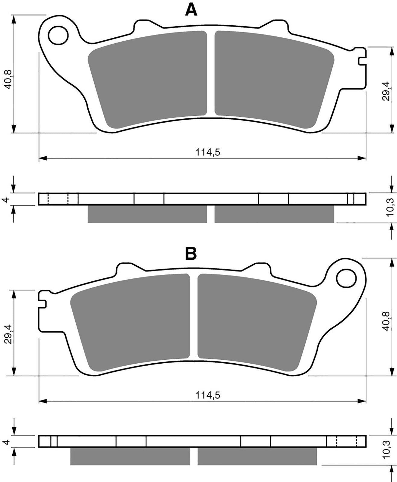 Goldfren Brake Pads AD327, FA261/2 as fitted to rear on GL1800 Gold Wing