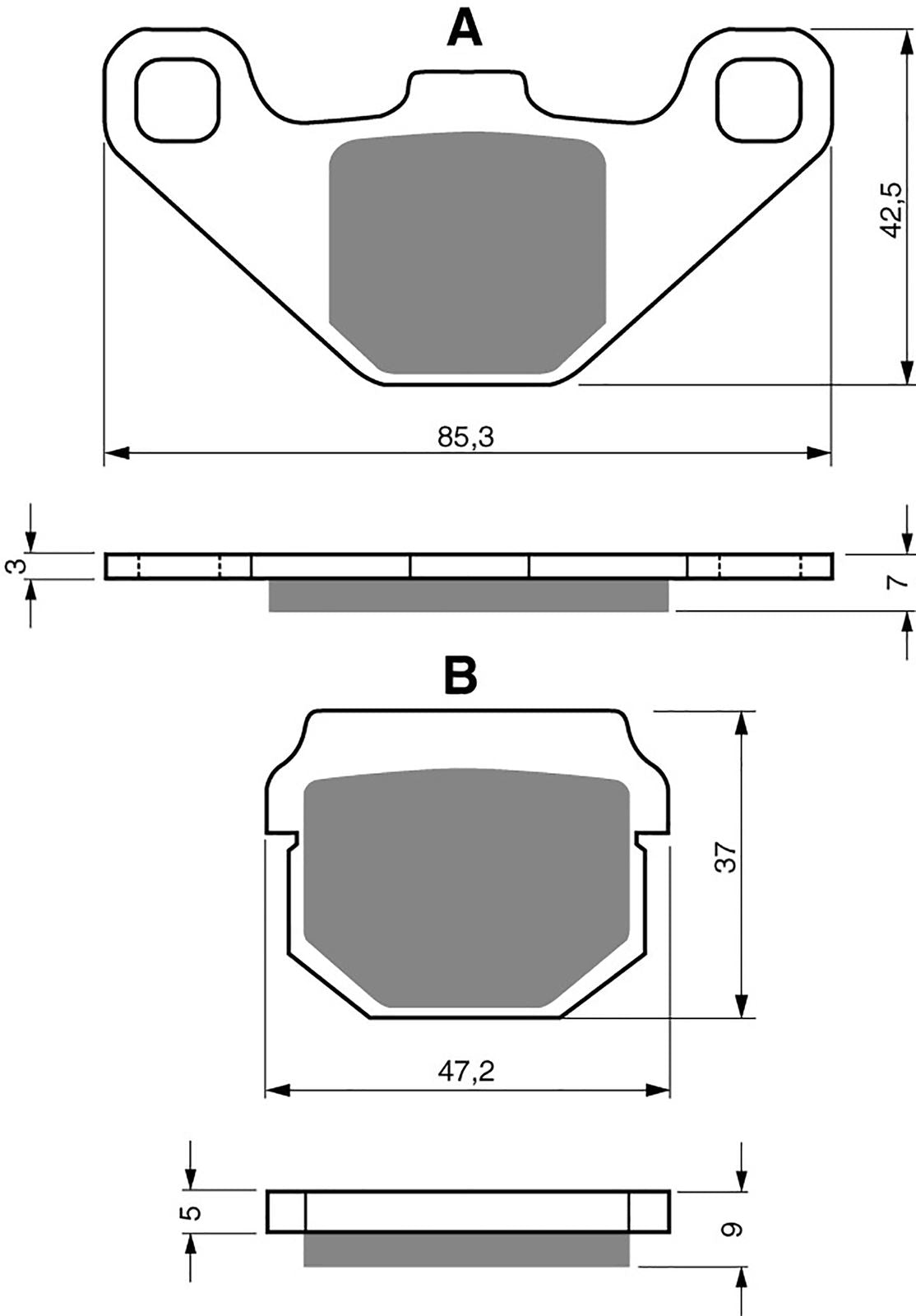 Goldfren Brake Pads K5-047, VD339, VD342, VD442, FA83, FDB313, SBS544, AD042