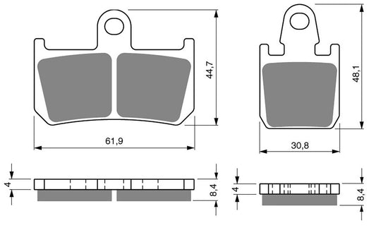 Goldfren Brake Pads S33-246, FA442/4, SBS839, DP977 YZF R1, MT-01 07 Front
