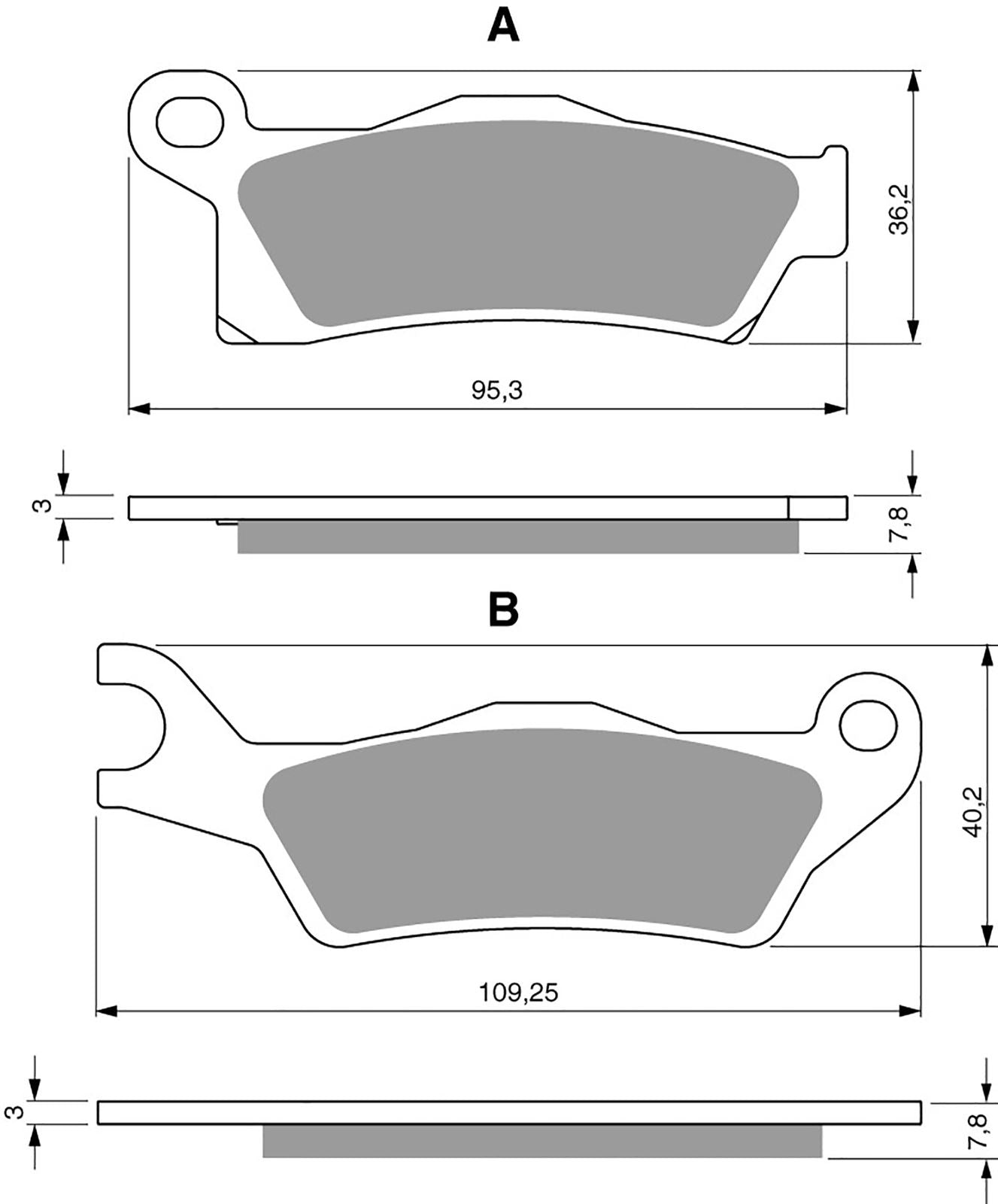 Goldfren Brake Pads AD310, FA617 as fitted to Can Ams