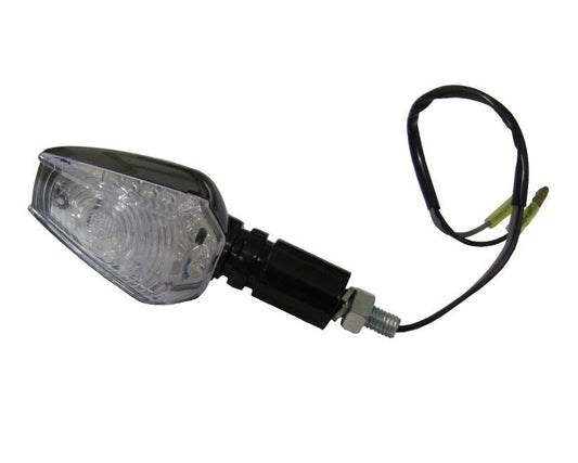 Complete Indicator LED Hexagon Black LongStem with Clear Lens E-Marked (Pair)