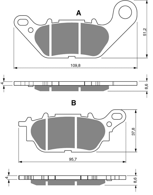 Goldfren Brake Pads S33-264, FA464, FDB2238 YBR125 07-08