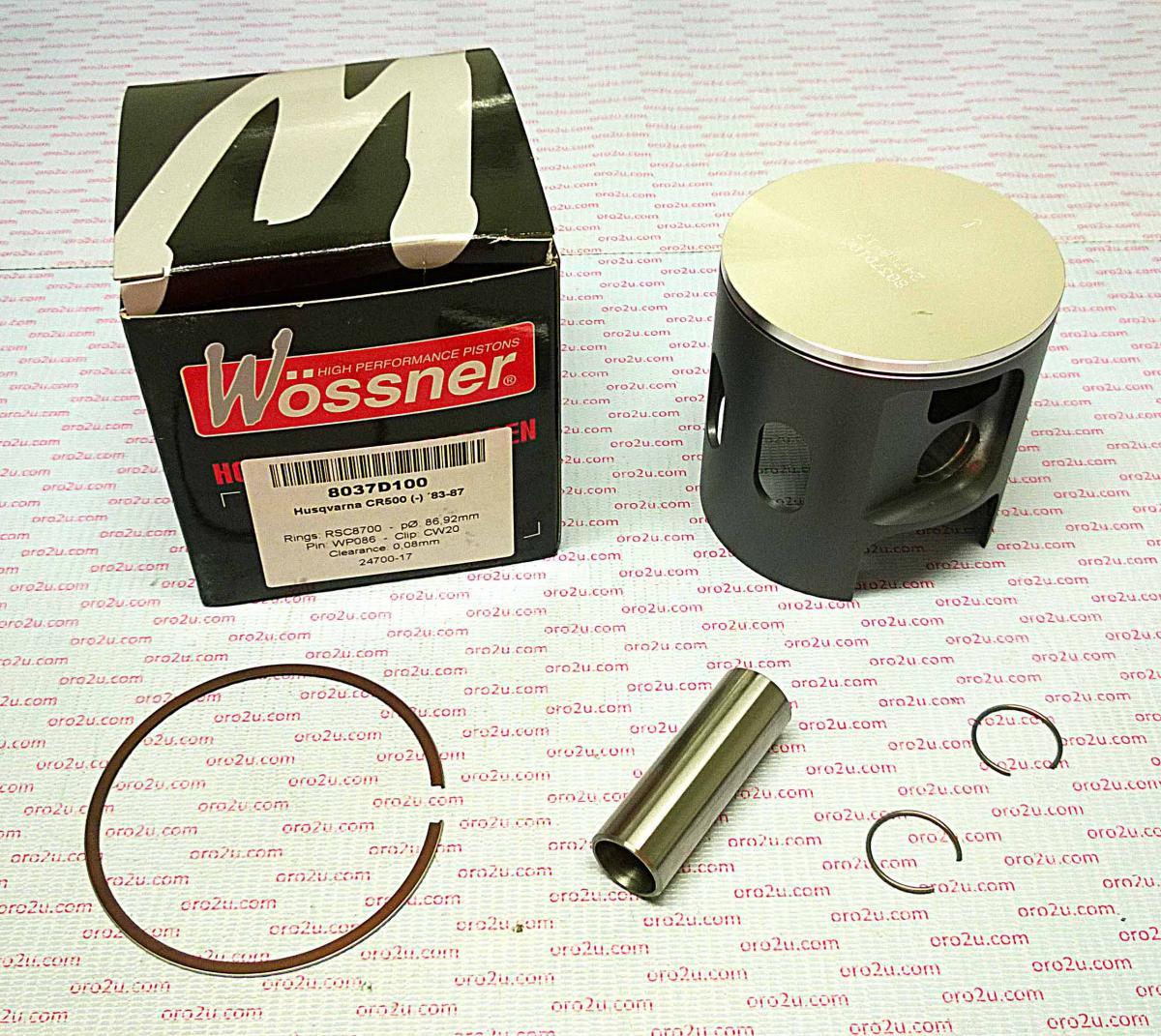 WOSSNER 86.5mm PISTON KIT HUSQVARNA CR500 1983-1987