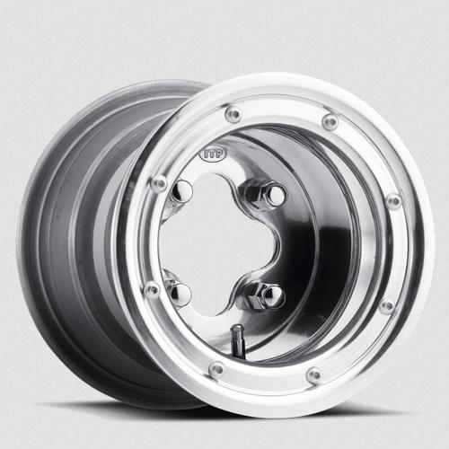 ITP POLISHED ALLOY RIM 9x8, 4/115, 3+5, A-6 TRAC LOCK SERIES WHEEL, BEADLOCK