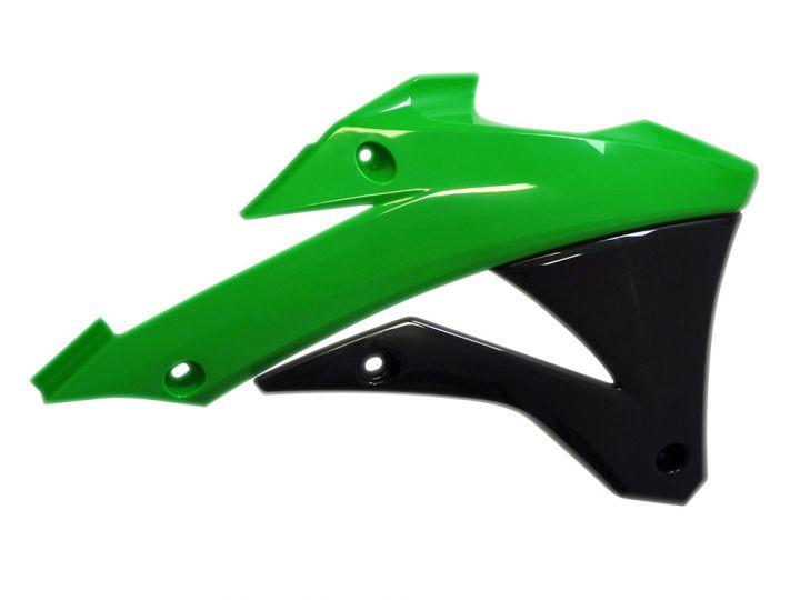 R-TECH GREEN RADIATOR SCOOPS KAWASAKI KX85 2014-2024, KX112 2022-2024
