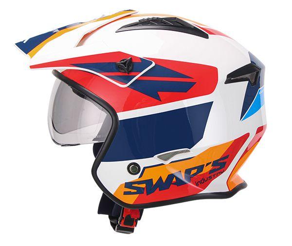 SWAP'S JET/TRIALS HELMET - Small 56cm White/Red/Blue