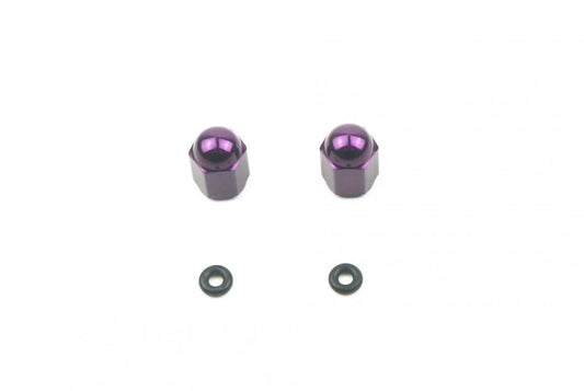ALLOY VALVE CAP SET PURPLE PAIR