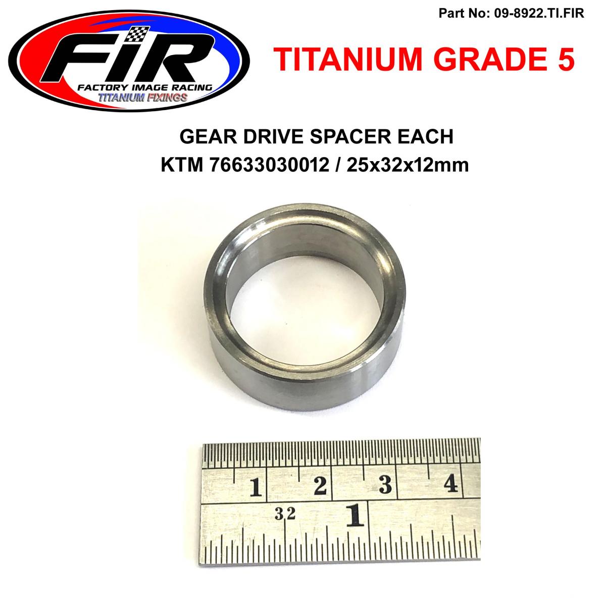TITANIUM GEAR DRIVE SPACER EACH, KTM 76633030012 54633014100 25X32X12