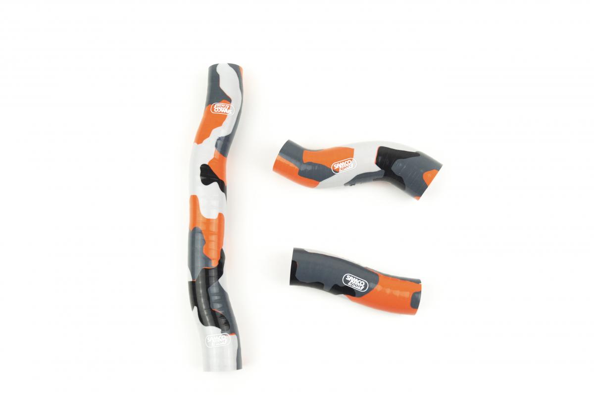 SAMCO HOSE KIT KTM  250 SX 19-22, 3 PIECE KIT SOLAR ORANGE CAMO, KTM-104-WH