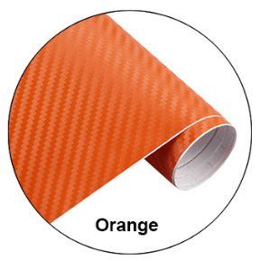 ORANGE CARBON FIBER DECAL SHEET 30x127cm,  3D FIBER VINYL