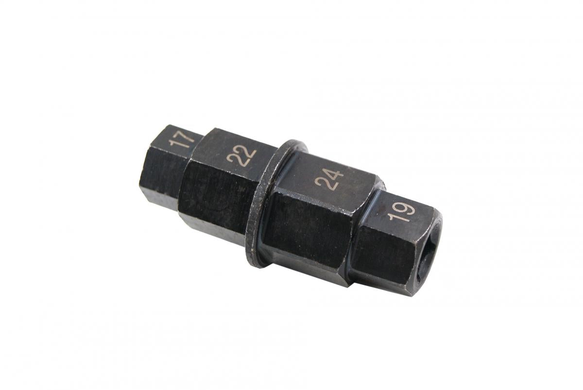 HEXAGON AXLE SPINDLE DRIVER REMOVAL TOOL, 17, 19, 22 and 24mm. 3/8" Square Drive