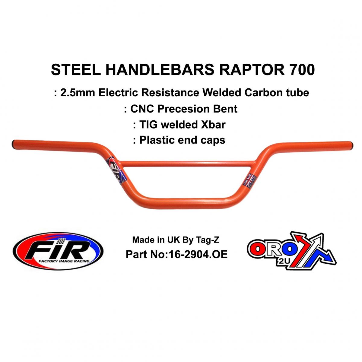 STEEL HANDLEBARS RAPTOR 700,  / ORANGE 22mm 7/8'', REF 48-811 / 811-01