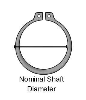 EXTERNAL CIRCLIPS 22MM BLACK, EXT 22MM SHAFT