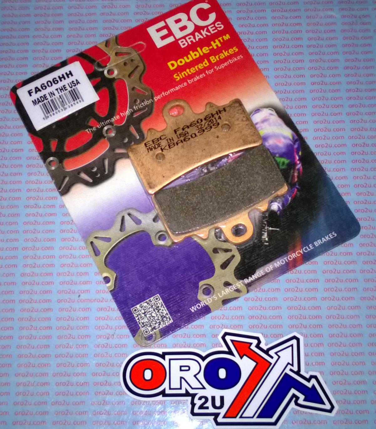 BRAKE PADS SINTERED METAL, EBC FA606HH GOLD, 39-606