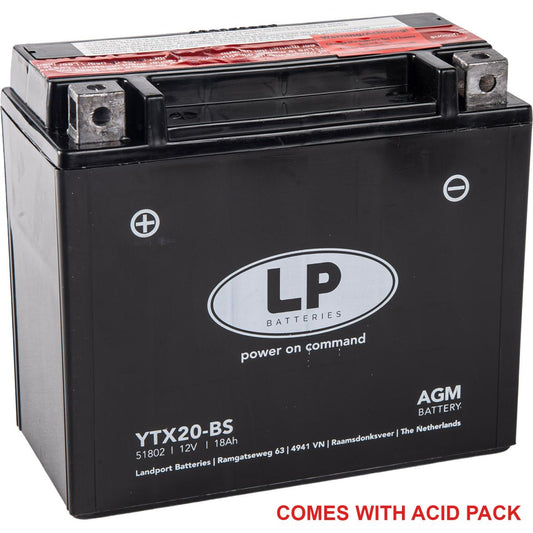 BATTERY YTX20-BS 12V 18Ah. MF LANDPORT Maintenance Free