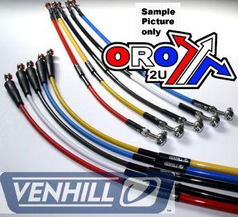 HOSE FRONT BRAKE SILVER / BLK, CR125/250 95-07, CRF250/450, VENHILL H02-1-043/P