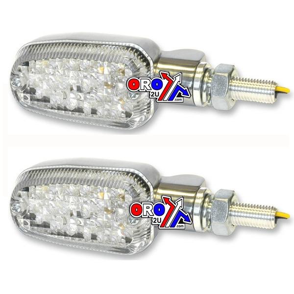 UNIVERSAL INDICATORS ALUMINUM POLISHED, CLEAR LENS, LED, E MARKED, 3 WIRE