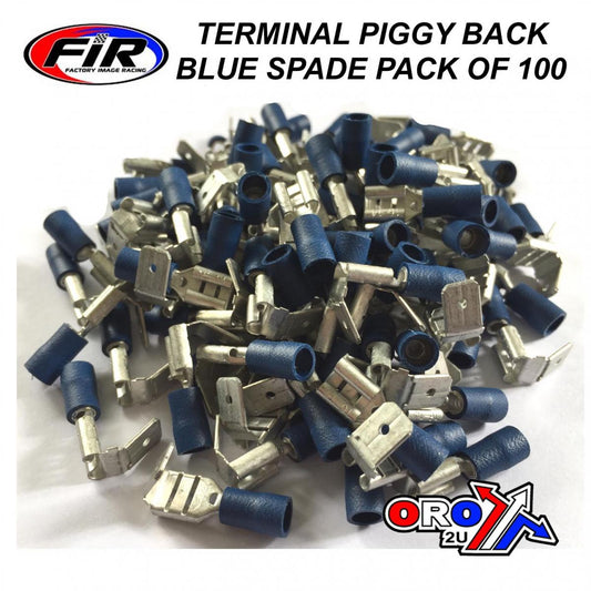 BLUE PIGGY BACK SPADE CONNECTORS, PACK OF 100