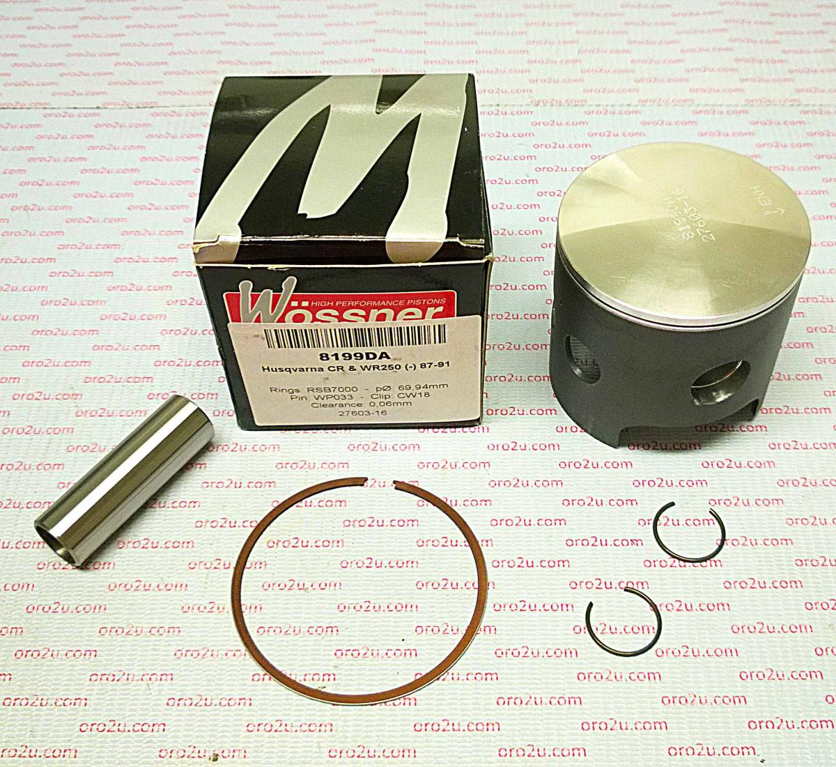 WOSSNER 69.97mm PISTON KIT D. HUSQVARNA CR250 87-91, WR250 87-91