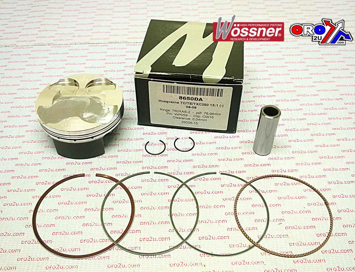 PISTON KIT 06-9 TC TE250 76.00 WOSSNER 8650DB HUSQVARNA