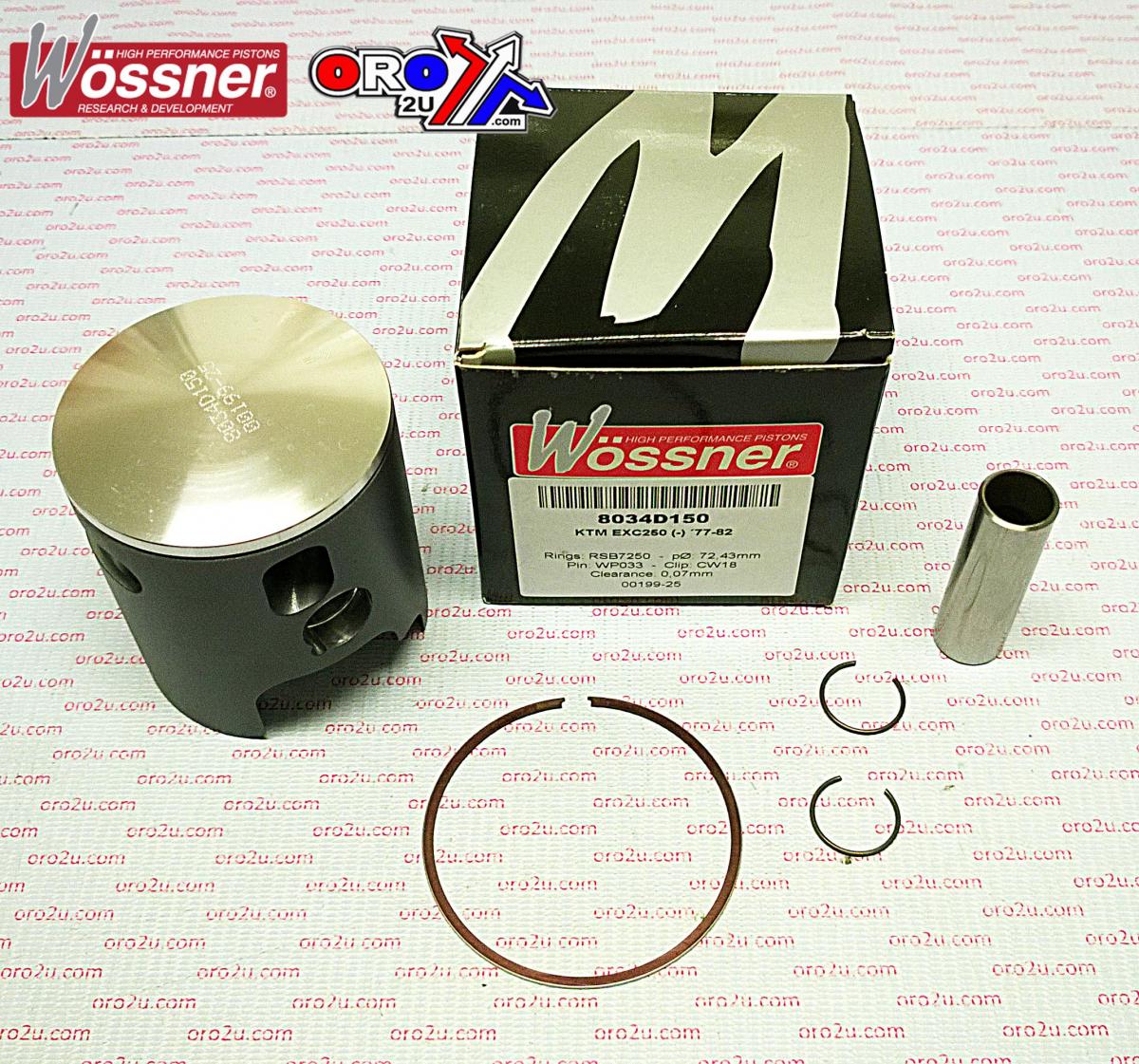 WOSSNER 72.5mm FORGED PISTON KIT KTM EXC 250 77-82