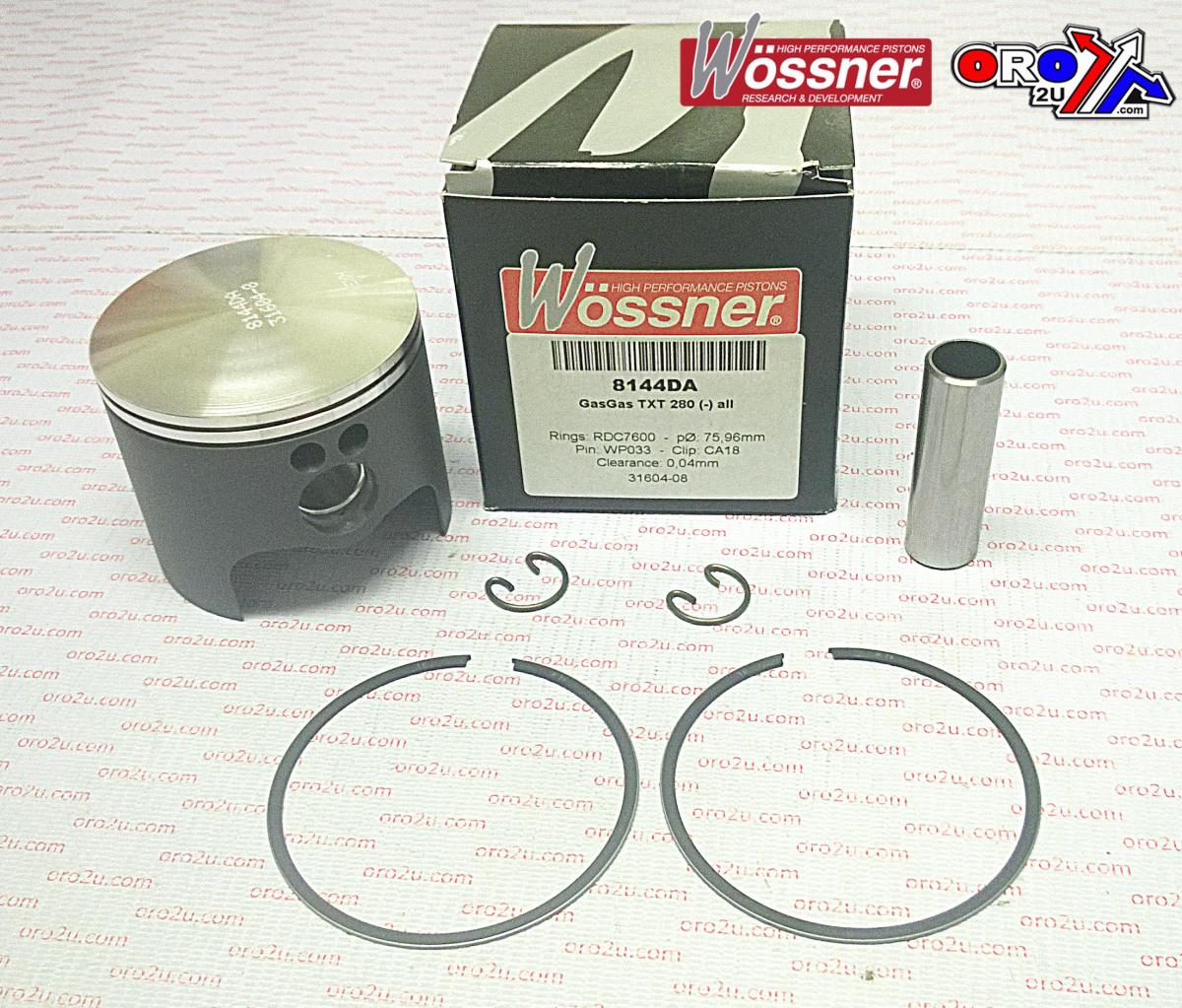 PISTON KIT TXT280 GASGAS 76mm FORGED WOSSNER 8144DA