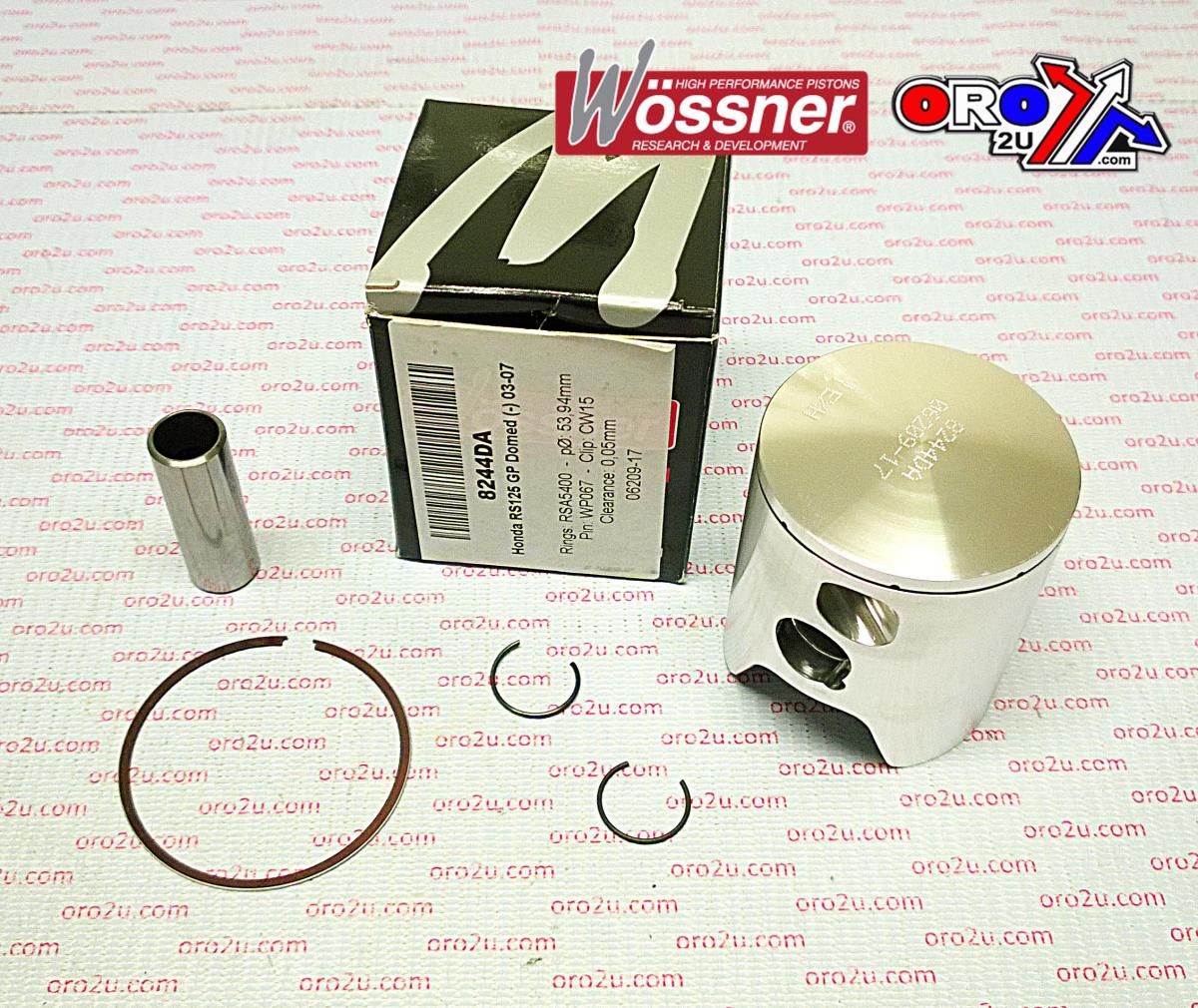 PISTON KIT RS125 GP DOMED 54.0 FORGED WOSSNER 8244DA
