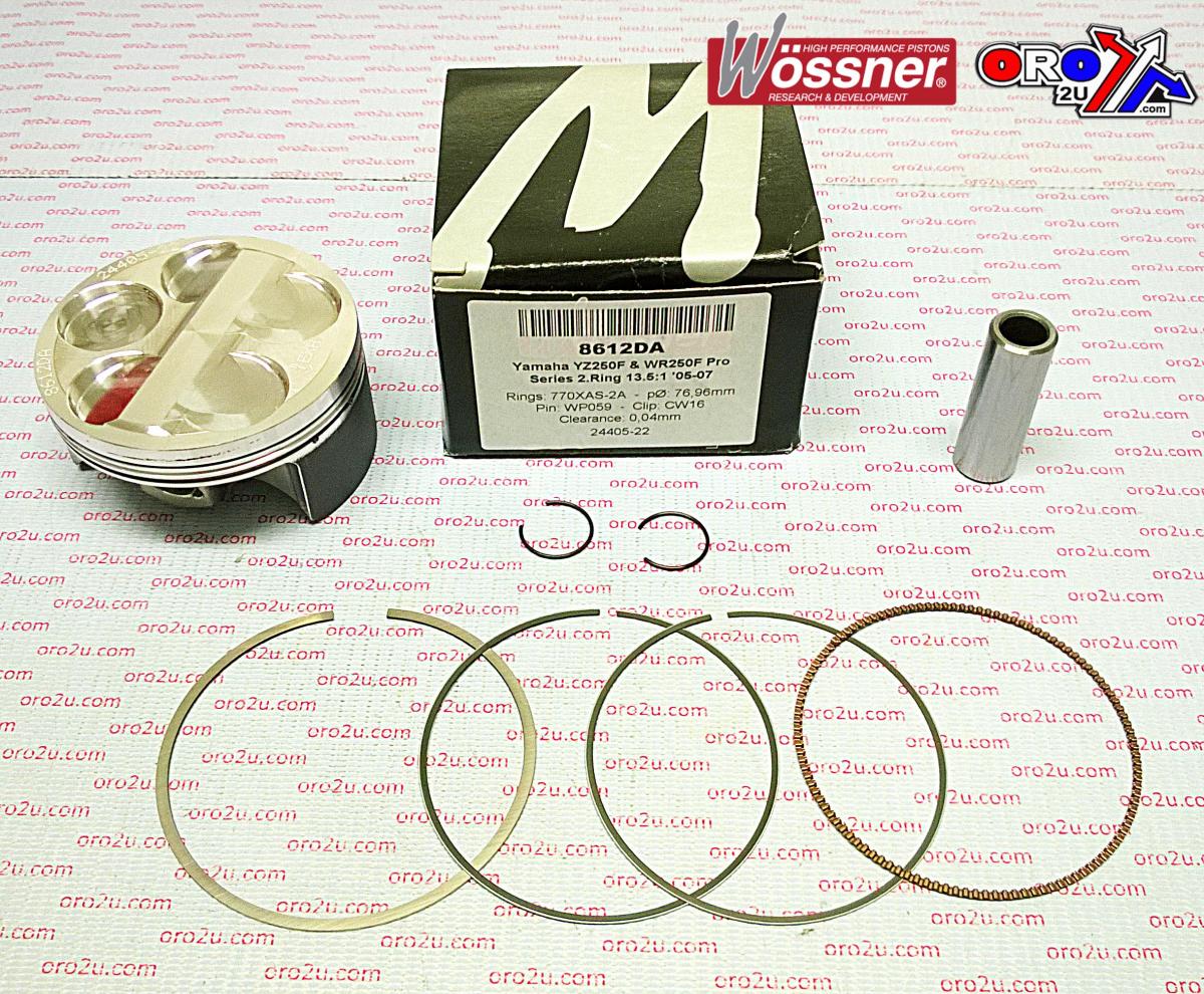 WOSSNER 80mm PISTON KIT YAMAHA YZ250F 05-07, WR250F 01-13, GAS GAS EC250F 10-15