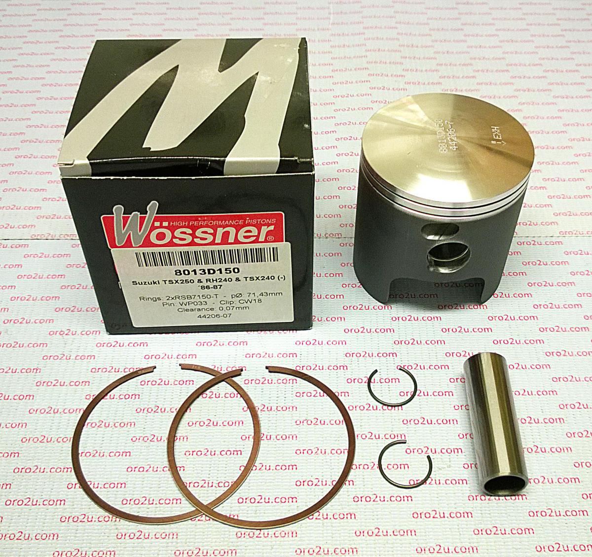 PISTON KIT 86-97 TS250 70.00 FORGED WOSSNER 8013DA
