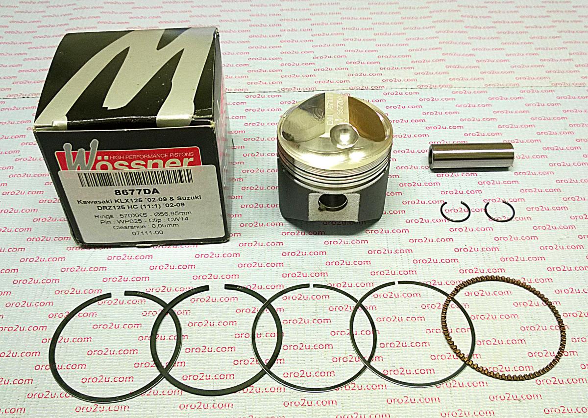 WOSSNER 58mm FORGED PISTON KIT KAWASAKI KLX125 10-16, SUZUKI DR-Z125 03-23