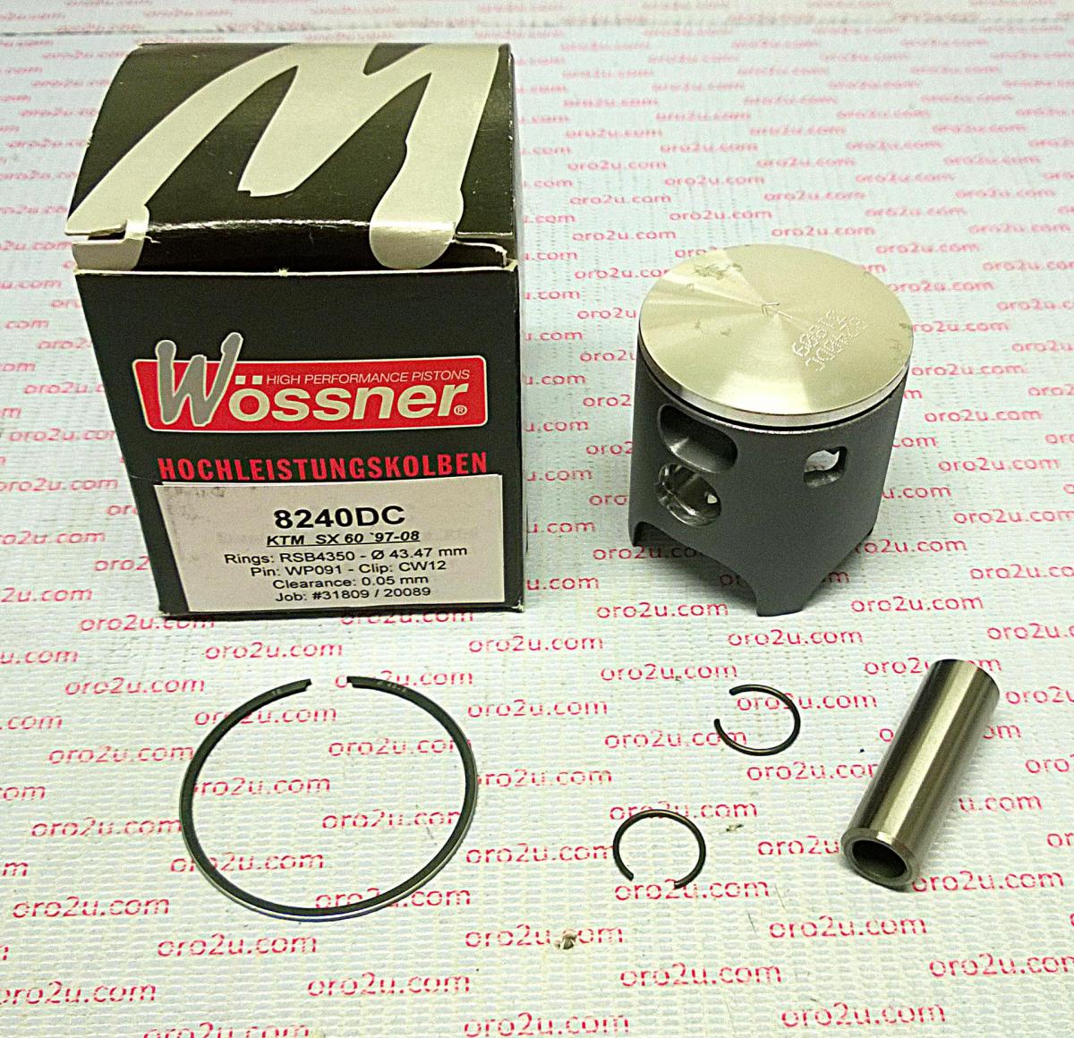 PISTON KIT 97-09 KTM60 SX 43.5 FORGED WOSSNER 8240DC