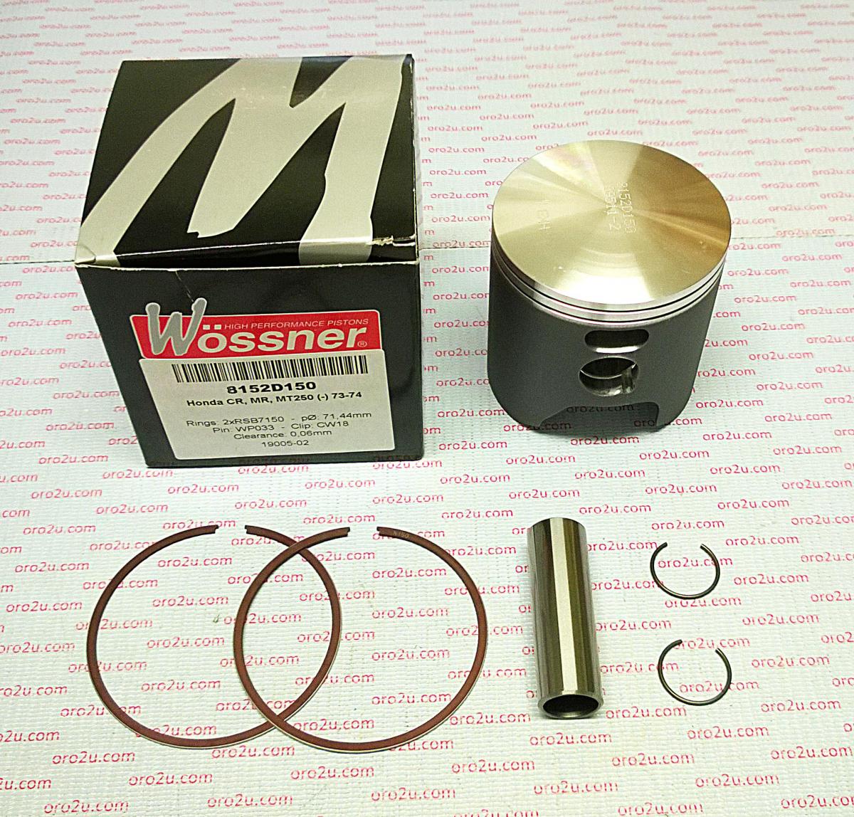 WOSSNER 70.5m FORGED PISTON KIT HONDA CR250 1973-1974 8152D050