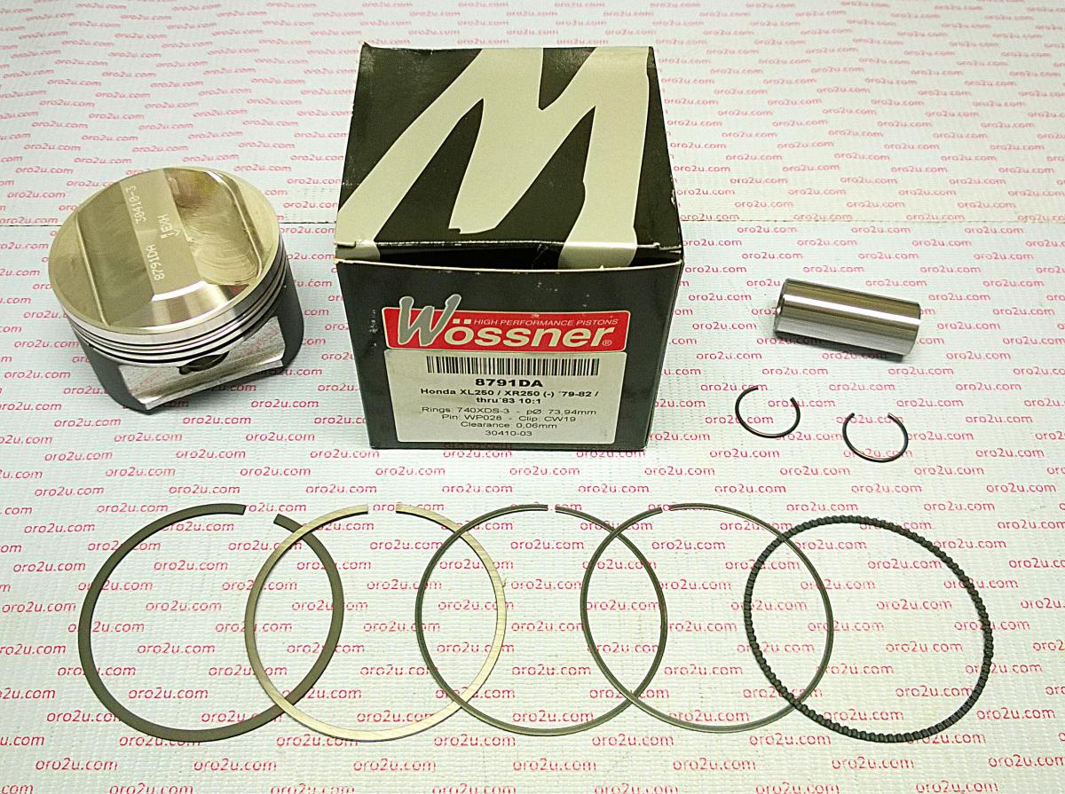PISTON KIT XR XL 250 74.00 FORGED WOSSNER 8791DA 79-83